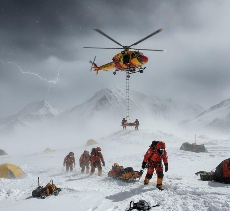 माउंट एवरेस्ट पर बर्फीला तूफ़ान 2025: सैकड़ों पर्वतारोही फंसे, रेस्क्यू अभियान जारी