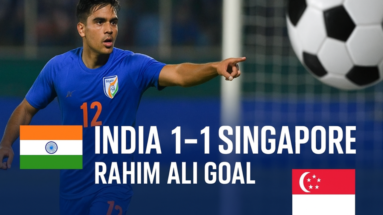 भारत बनाम सिंगापुर मैच 1-1 ड्रॉ, रहीम अली का गोल