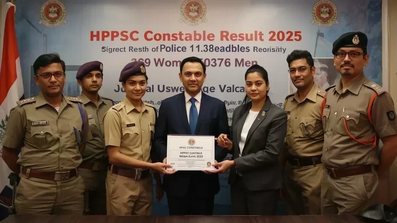 एचपीपीएससी पुलिस कांस्टेबल रिजल्ट 2025: 369 महिला, 676 पुरुष चिह्न, 43 पद खाली