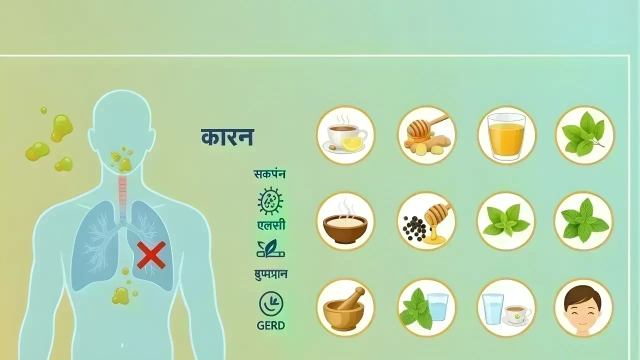 बलगम (कफ) की समस्या: कारण, 10 असरदार घरेलू और आयुर्वेदिक उपाय (पूरी गाइड)