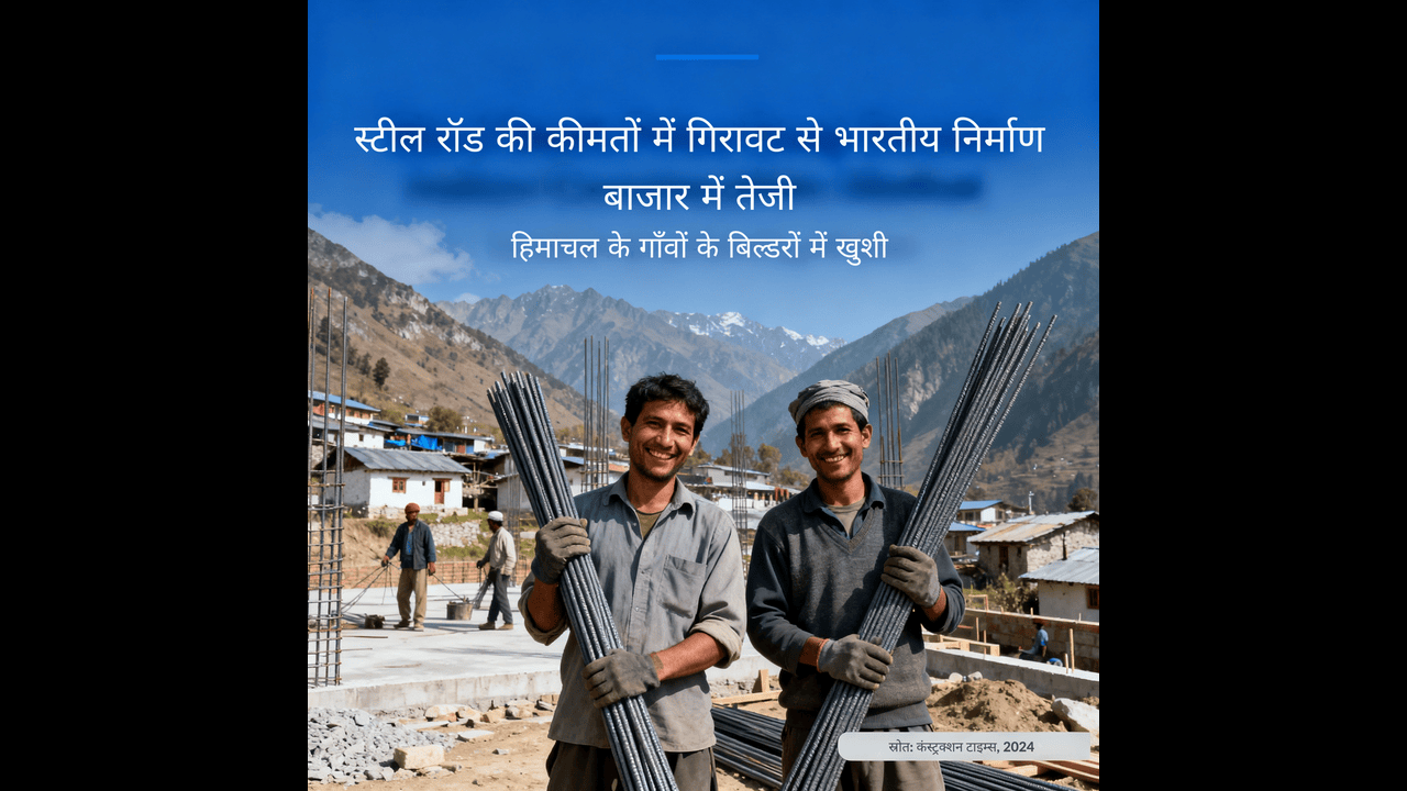 सरिये के दाम में बड़ी गिरावट: 800 रुपये प्रति क्विंटल की कमी