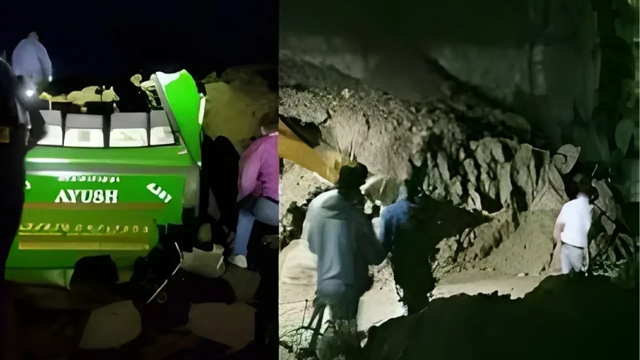 बिलासपुर में भूस्खलन से बस दबने पर 15 लोगों की मौत, राहत कार्य जारी