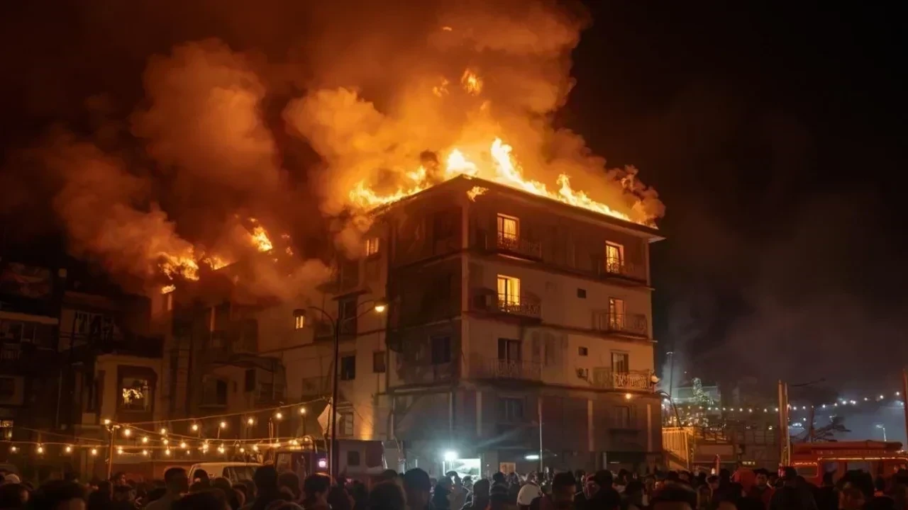 होटल में भीषण आग: कसोल में दीपावली की रात मचा हड़कंप, पर्यटक सुरक्षित