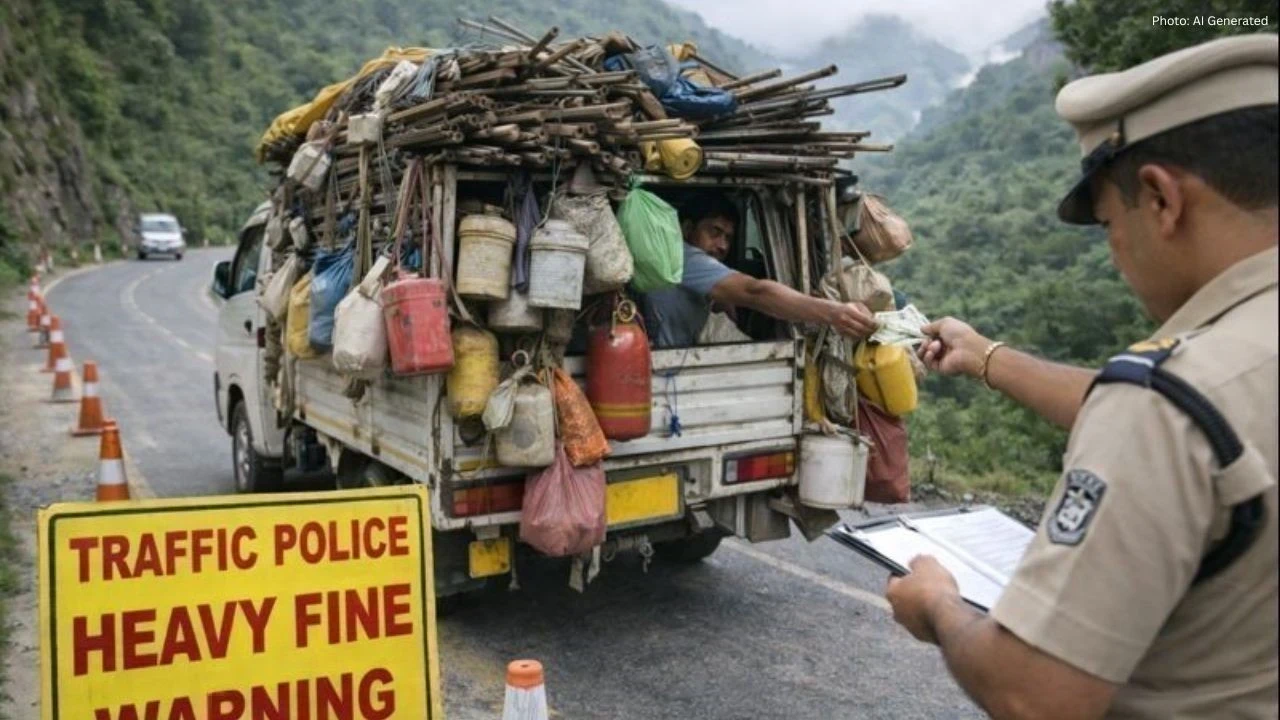 गाड़ी से बाहर सामान लटकाया तो भारी जुर्माना, परिवहन विभाग सख्त
