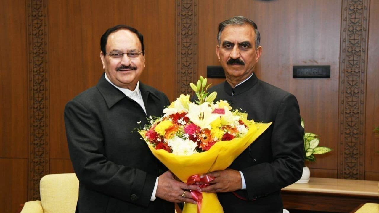 हिमाचल के सुखविंदर सुक्खू ने जे.पी. नड्डा से स्वास्थ्य और विकास पर चर्चा की