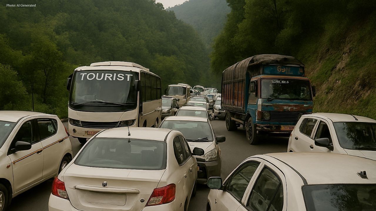 पद्धर-मंडी मार्ग बदहाल, घंटों जाम में फंसे लोग और वाहन