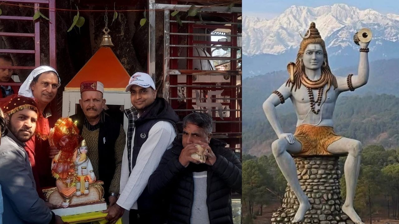 साईं मार्केट में पूजा के साथ हनुमान, शिवलिंग और गणेश जी की मूर्तियां स्थापित की गई