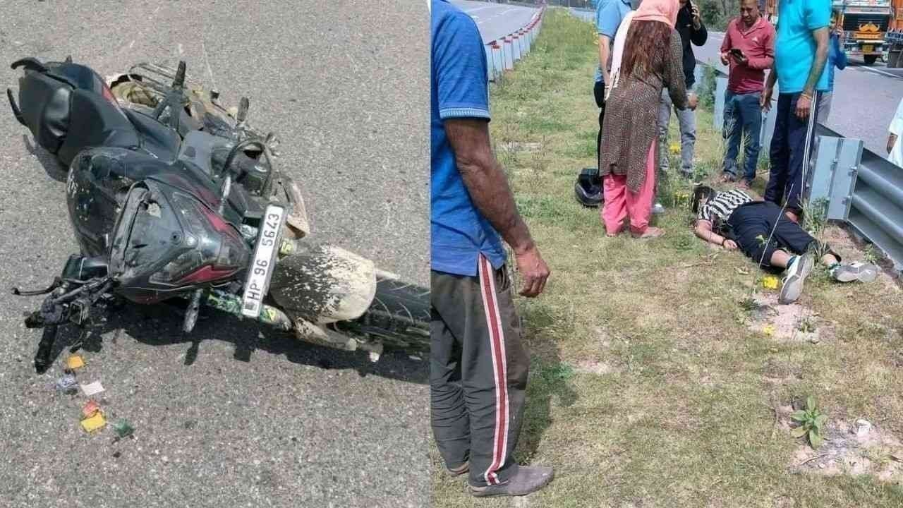 रानीताल वाला सिद्ध में बाइक दुर्घटना, फोरलेन रेलिंग से टकराने पर दो युवक गंभीर रूप से घायल