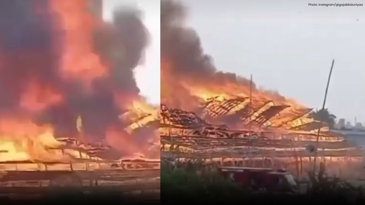 लक्ष्मी नारायण महायज्ञ पंडाल में आग, लोगों में मची भारी अफरा-तफरी