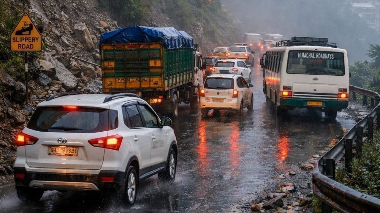 शिमला में खराब मौसम से सड़कों पर यातायात प्रभावित, प्रशासन ने जारी की चेतावनी