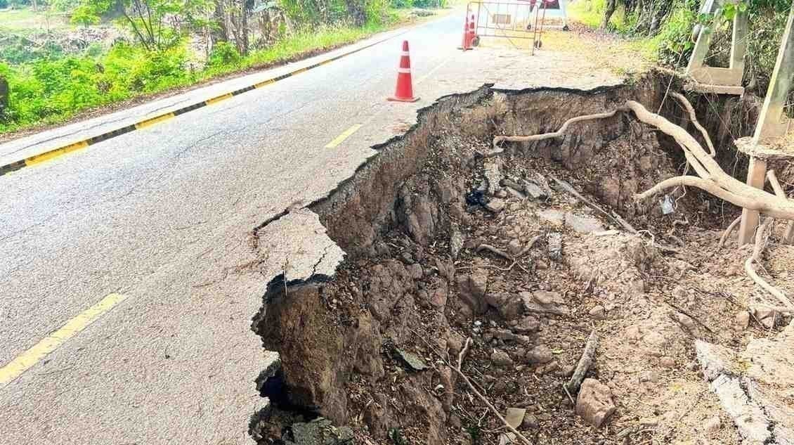 मंडी जिले में फोरलेन का हाल ही में बना डंगा ढहने से सड़क और सुरक्षा पर संकट