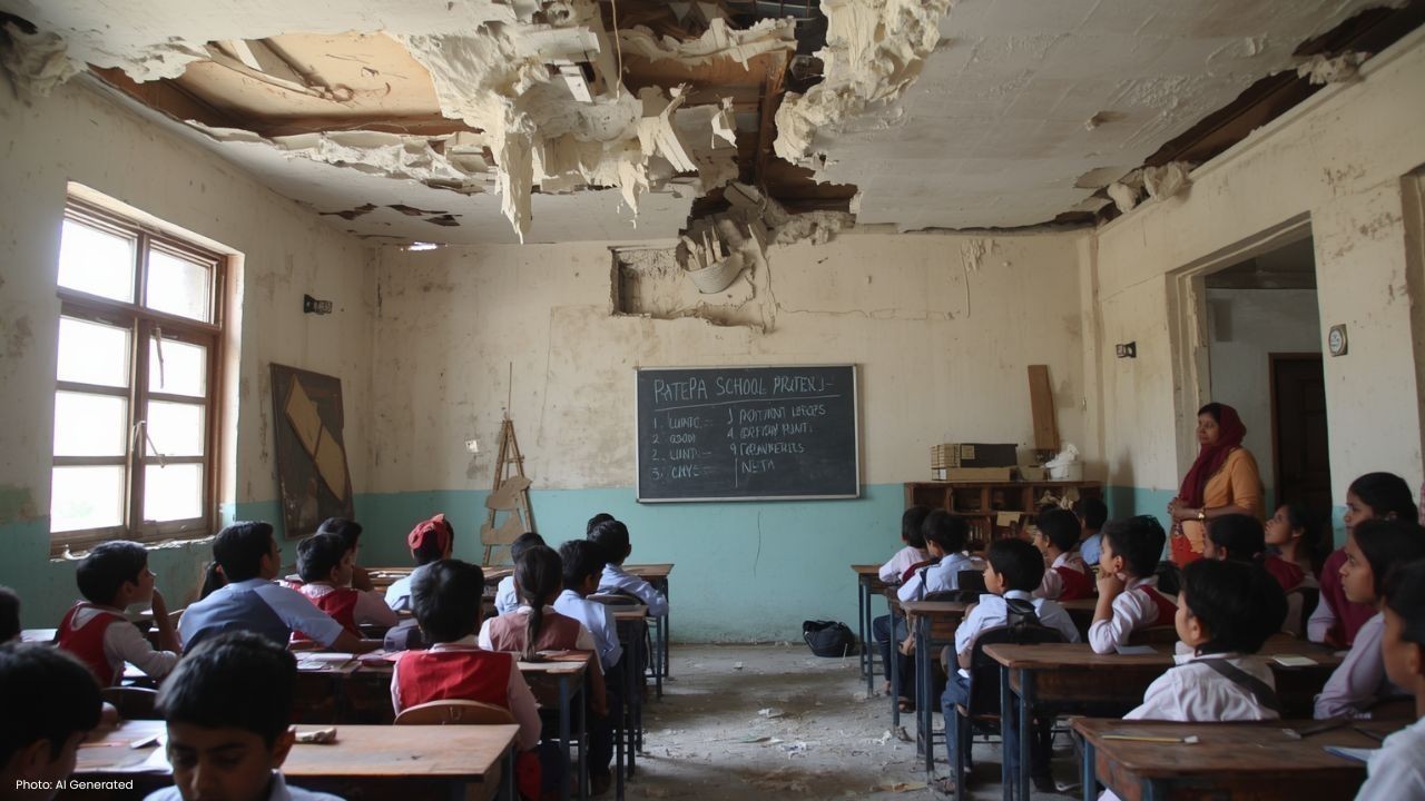 हिमाचल में स्कूल सेफ्टी पर सवाल: सिरमौर के जासवी स्कूल में छत से प्लास्टर गिरा