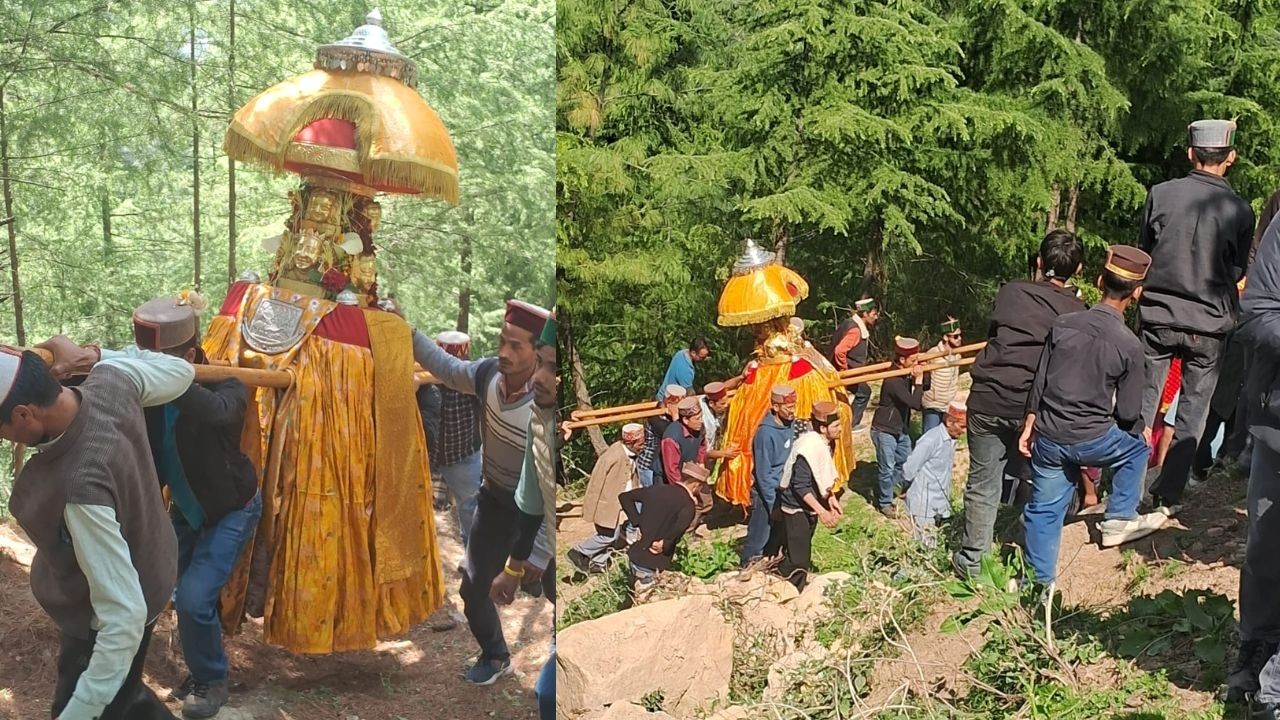 बनोगी कोठी में देव रथ खींचने का दृश्य बना आकर्षण, लोगों ने बढ़-चढ़कर लिया हिस्सा