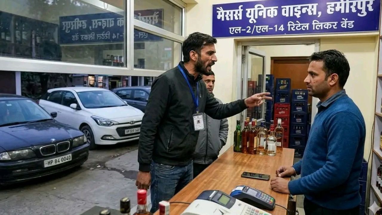 हमीरपुर में कार सवारों ने ठेके के कर्मचारी को धमकाया, पुलिस जांच शुरू