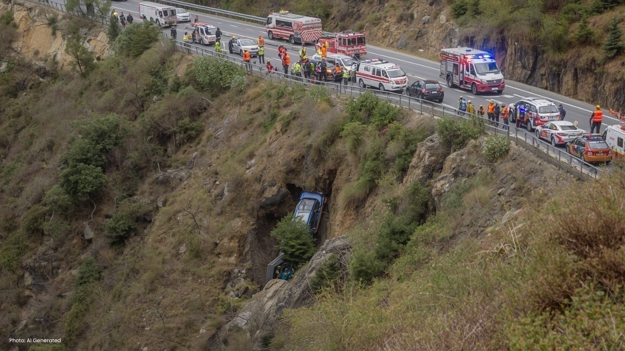 ऊना चिंतपूर्णी में कार खाई में गिरी, आग लगने से 4 लोगों की मौत