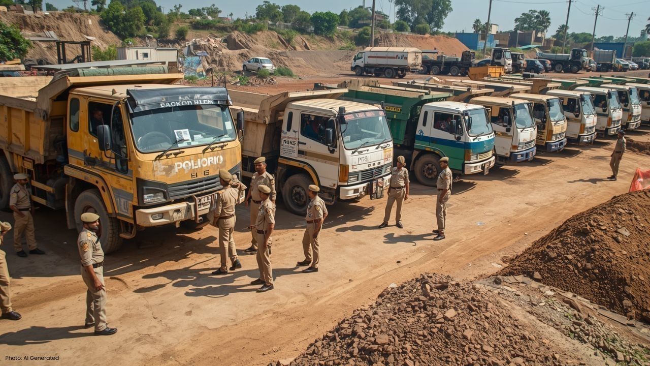 नूरपुर में अवैध खनन पर पुलिस की बड़ी कार्रवाई, 19 वाहन जब्त किए