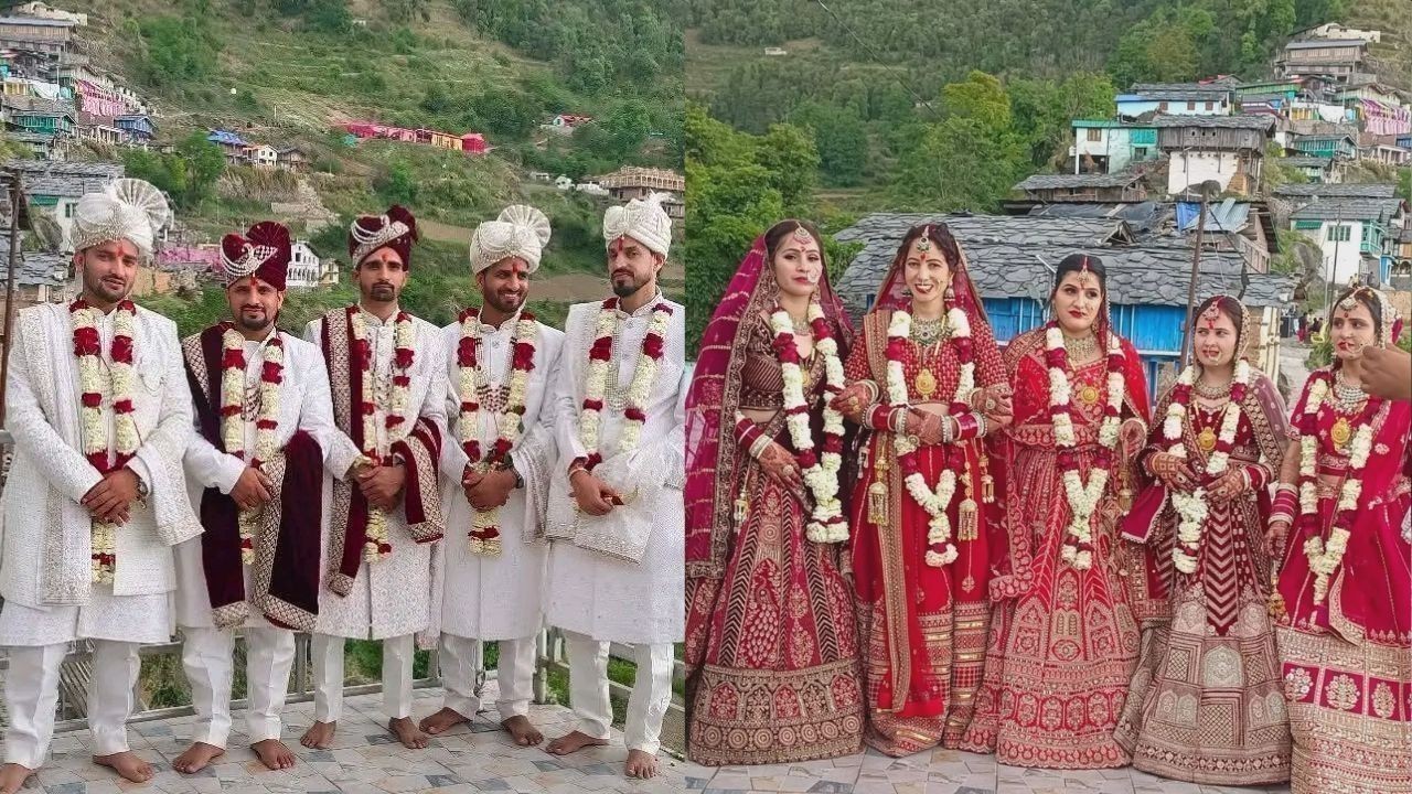 खारसी गाँव में अनोखा सामूहिक विवाह, एक ही परिवार में पहुँची पाँच दुल्हनें