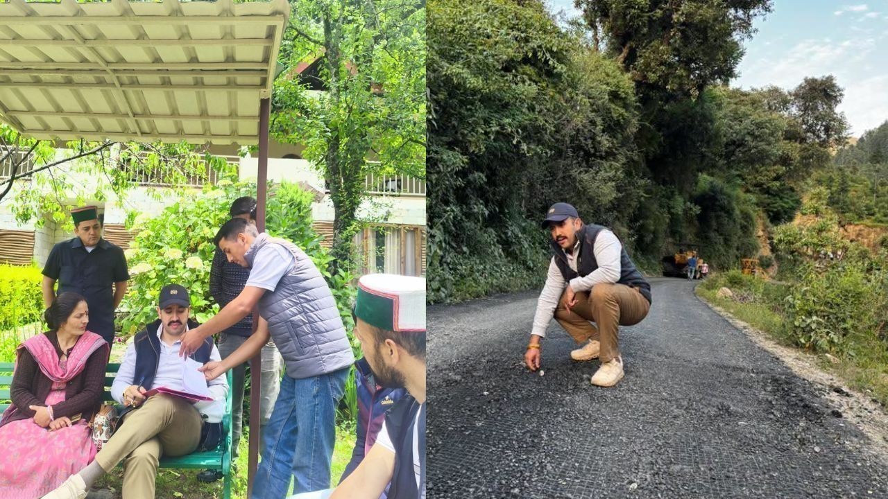 मंत्री विक्रमादित्य सिंह ने तीर्थन घाटी में सड़क निर्माण का किया निरीक्षण