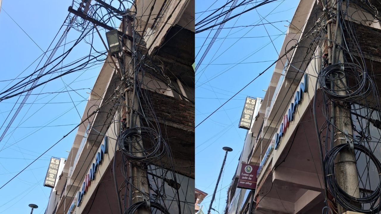 बिजली पोल झुकने से प्रभु गली में बढ़ा खतरा, लोगों ने की तुरंत कार्रवाई की मांग