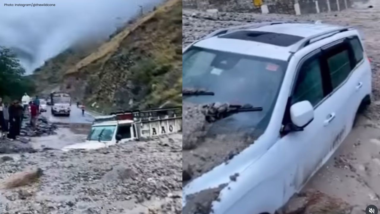 किन्नौर में पहली बारिश का कहर, मलबे में दबी गाड़ियां और बंद हुआ हाईवे