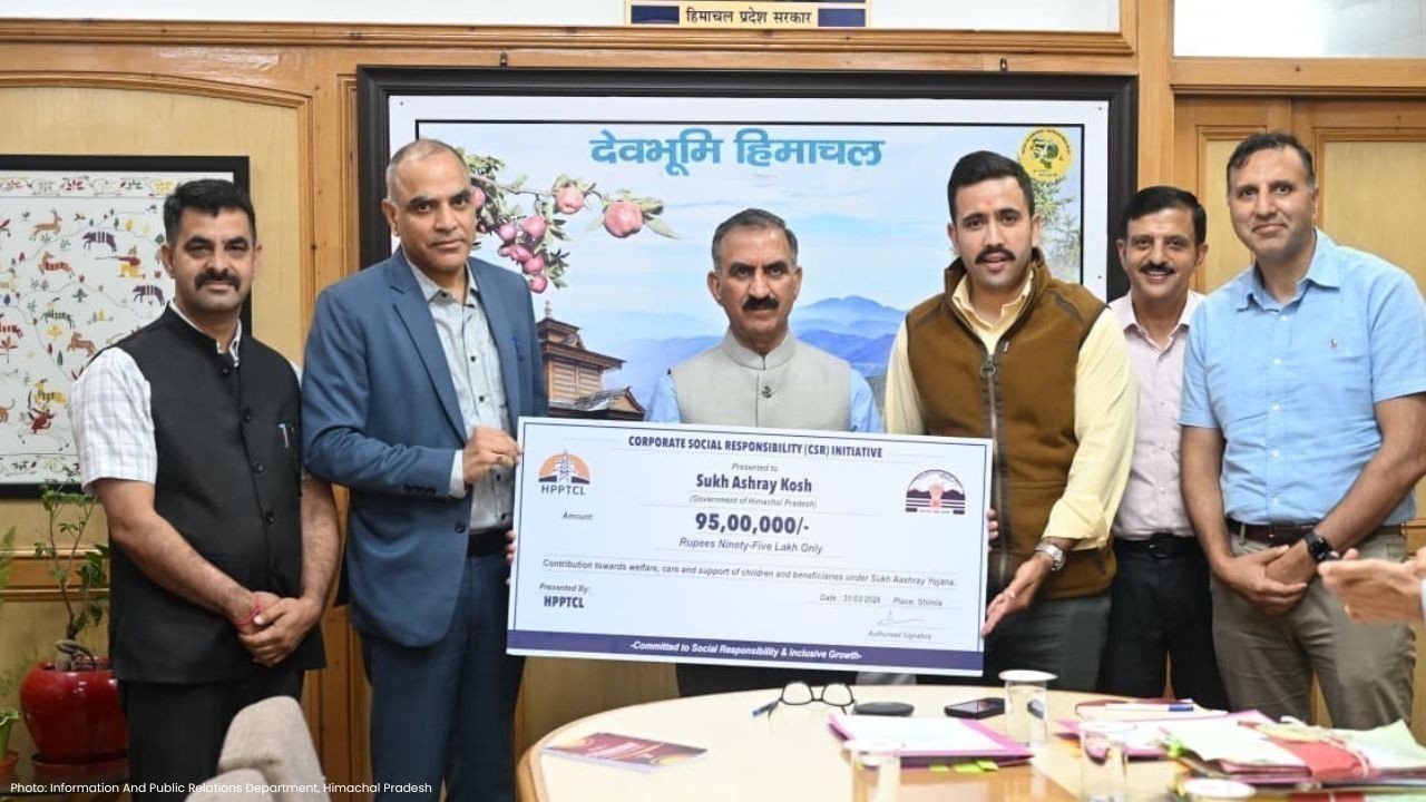 सुख-आश्रय योजना को मिली बड़ी आर्थिक सहायता, एचपीपीटीसीएल ने दिए 95 लाख रुपये