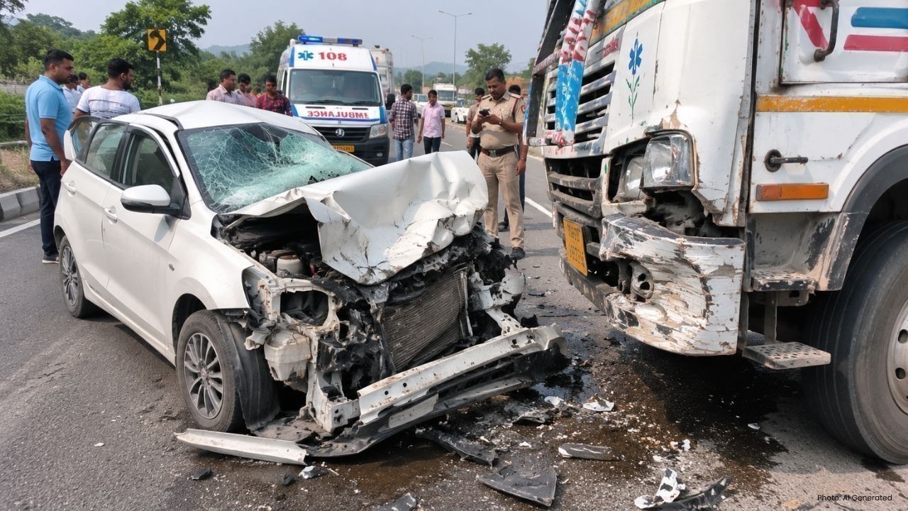 ऊना सड़क हादसा: बेसहारा पशुओं को बचाने में कार-ट्रक की टक्कर, दिल्ली के 7 लोग घायल