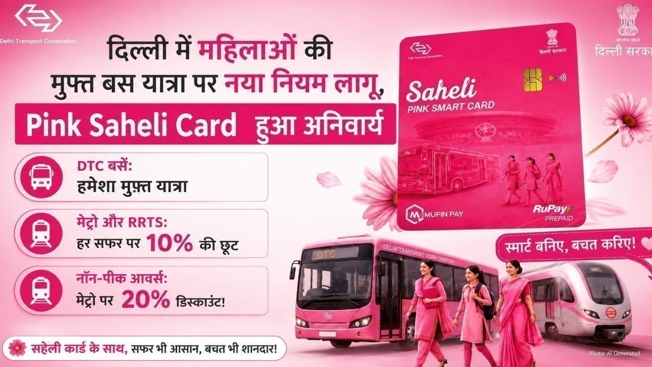 दिल्ली में महिलाओं की मुफ्त बस यात्रा पर नया नियम लागू, Pink Saheli Card हुआ अनिवार्य