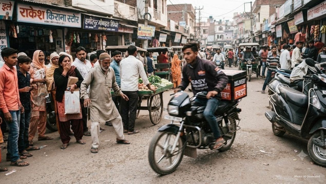 हमीरपुर में बेलगाम डिलीवरी बॉय बने 'रफ्तार का खतरा'! तेज स्पीड से सहमे राहगीर, कार्रवाई की उठी मांग