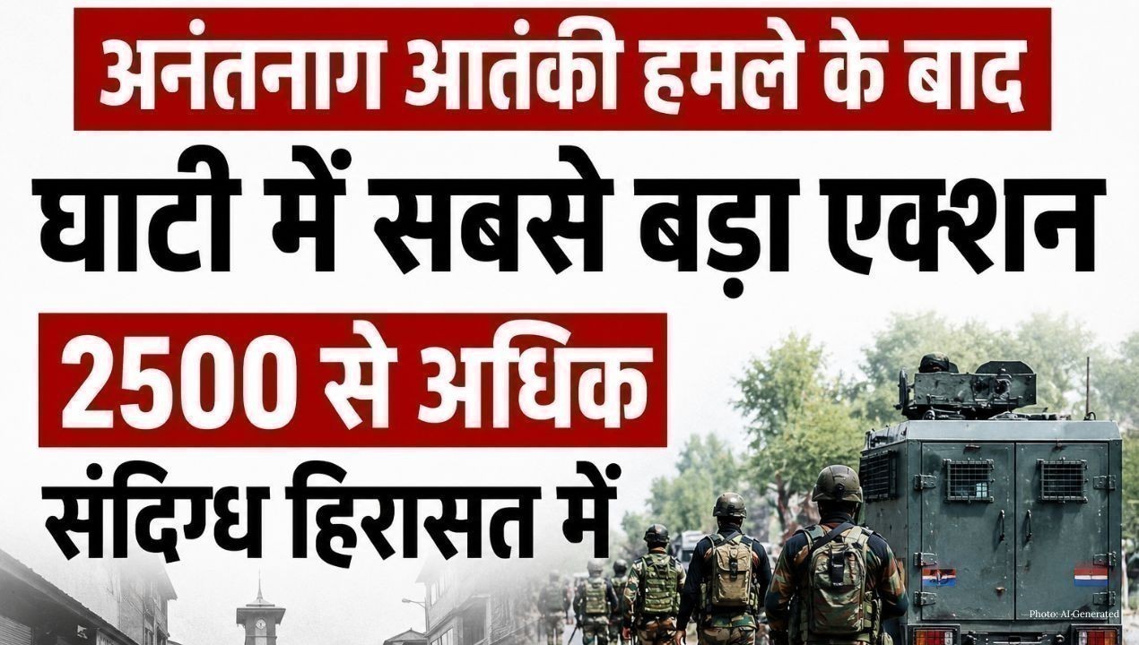 अनंतनाग आतंकी हमले के बाद घाटी में सबसे बड़ा एक्शन, 2500 से अधिक संदिग्ध हिरासत में