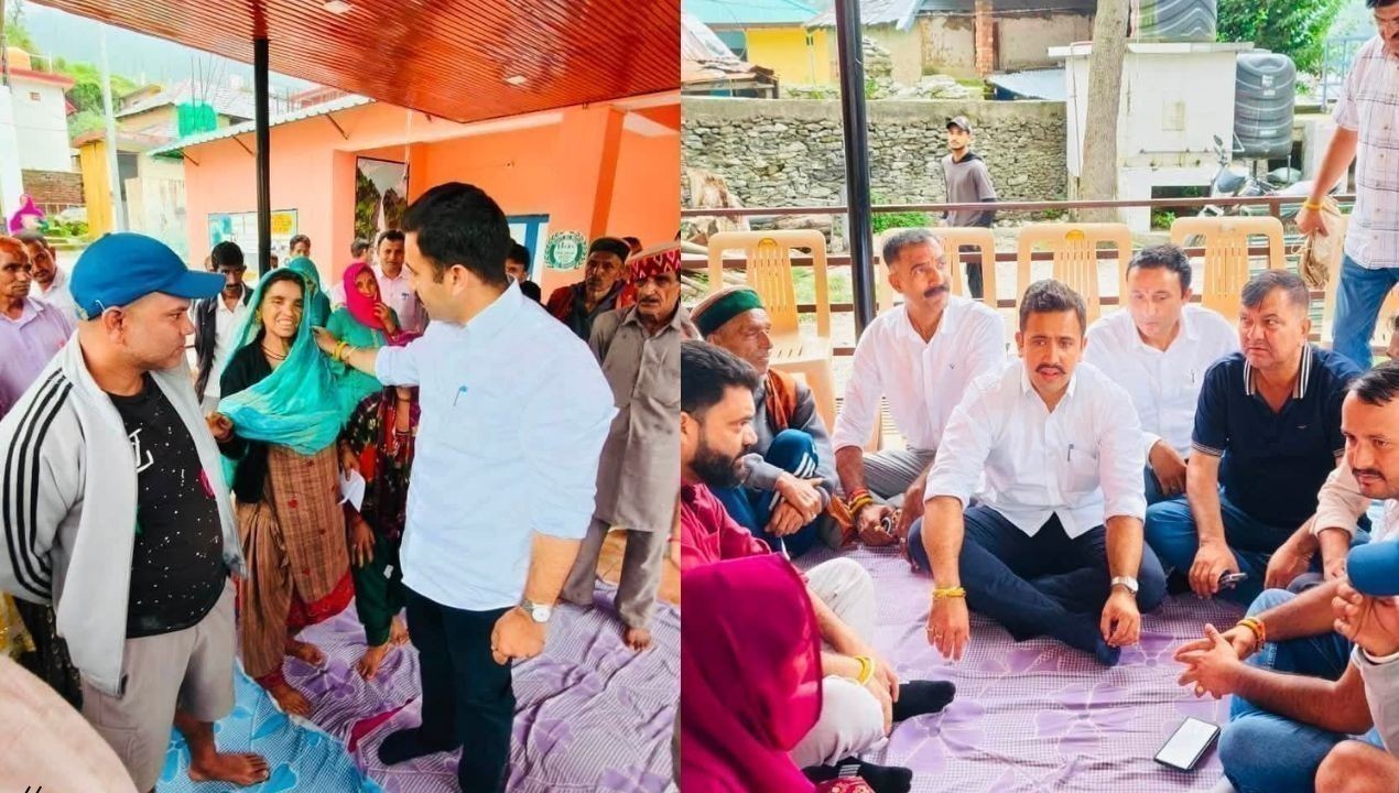 बोह पंचायत पहुंचे विक्रमादित्य सिंह, आपदा पीड़ितों को राहत सहायता प्रदान