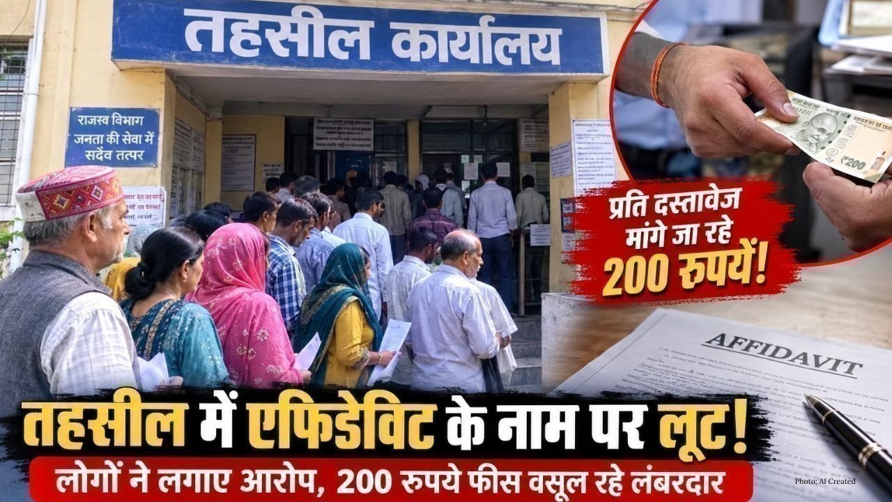 तहसील में एफिडेविट पर अवैध वसूली के आरोप, लोगों ने कार्रवाई की मांग की