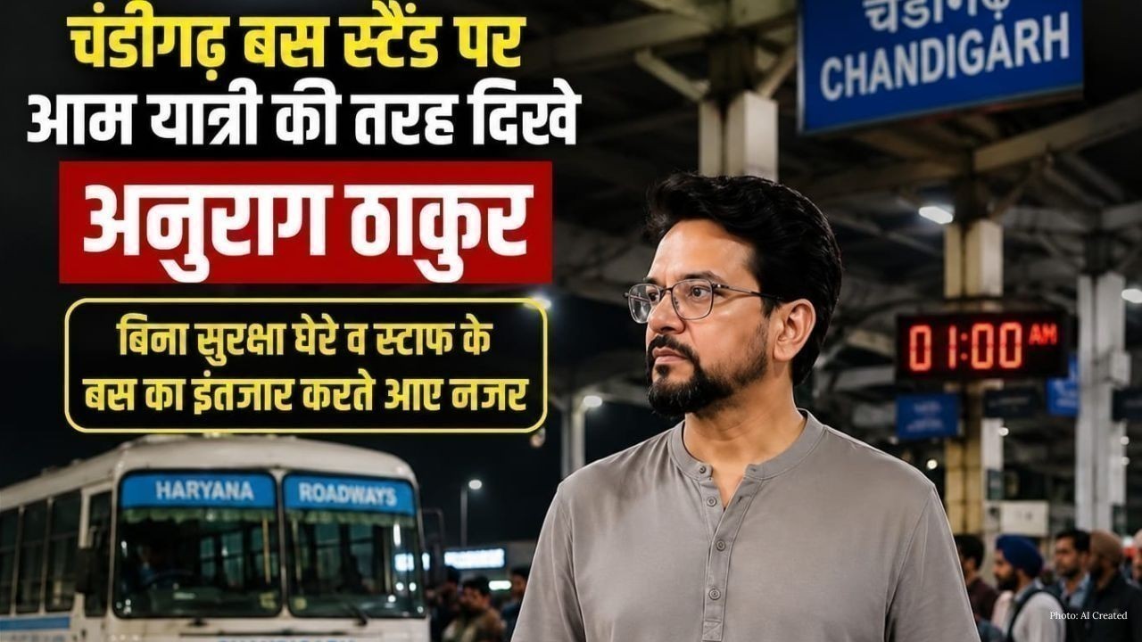 चंडीगढ़ बस स्टैंड पर आम यात्री की तरह दिखे अनुराग ठाकुर