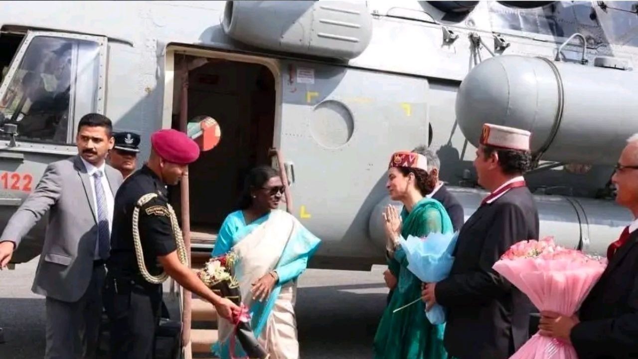 मनाली पहुंचीं राष्ट्रपति द्रौपदी मुर्मू, सांसद कंगना रनौत ने किया स्वागत